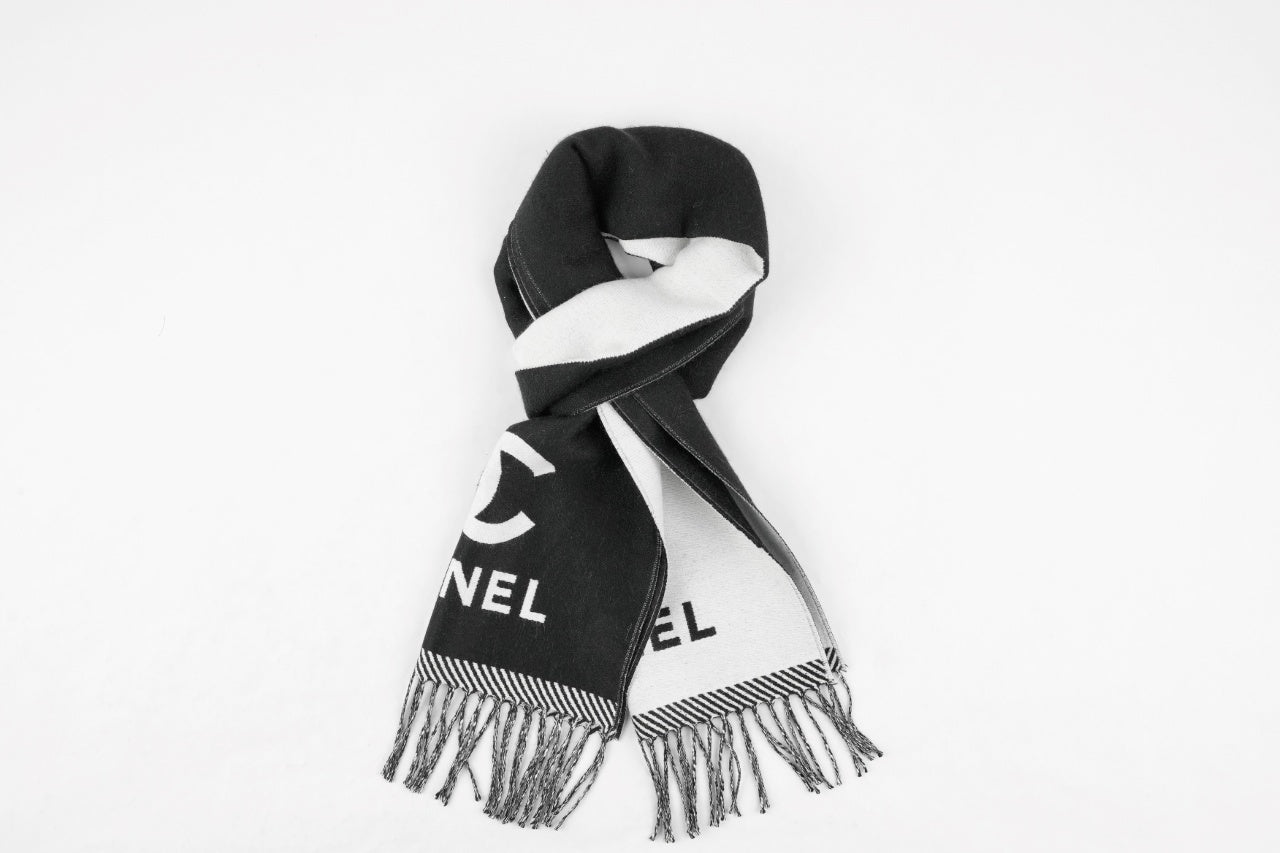 Chanel Black and White Scarf