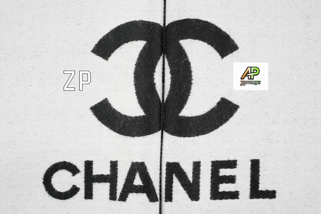 Chanel Black and White Scarf