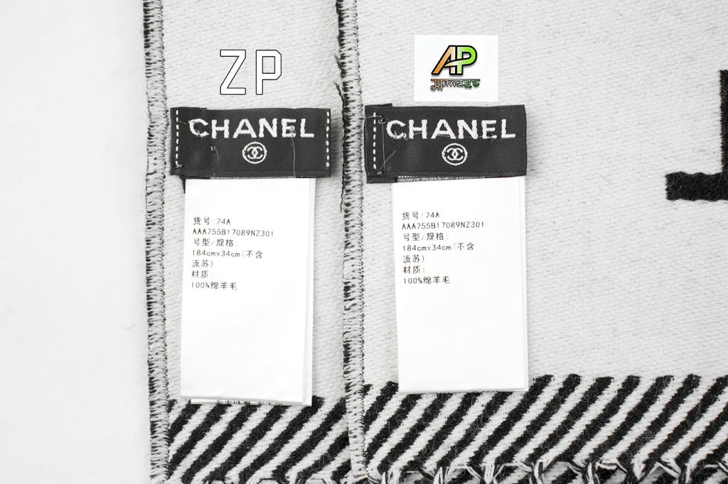 Chanel Black and White Scarf