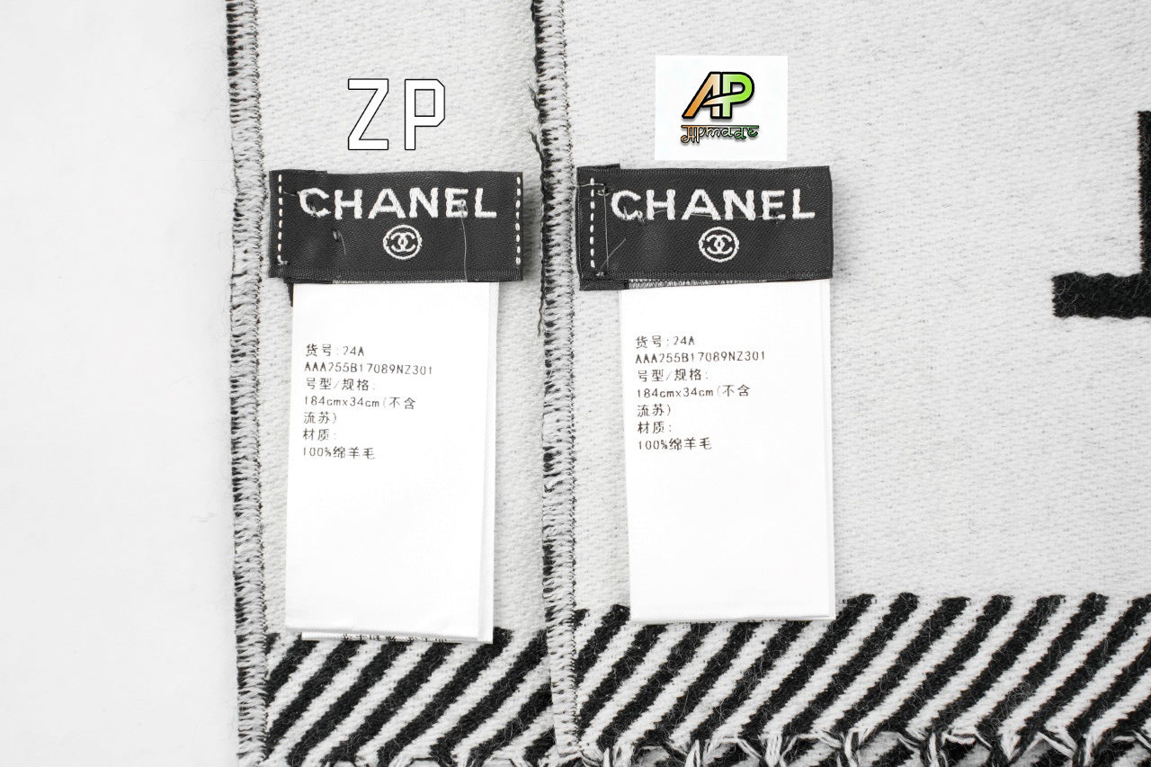 Chanel Black and White Scarf