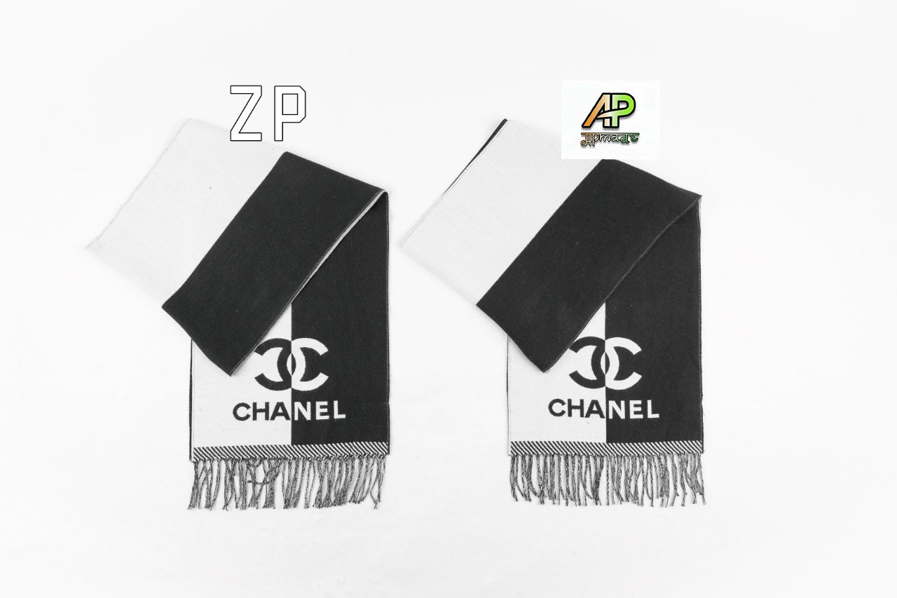 Chanel Black and White Scarf