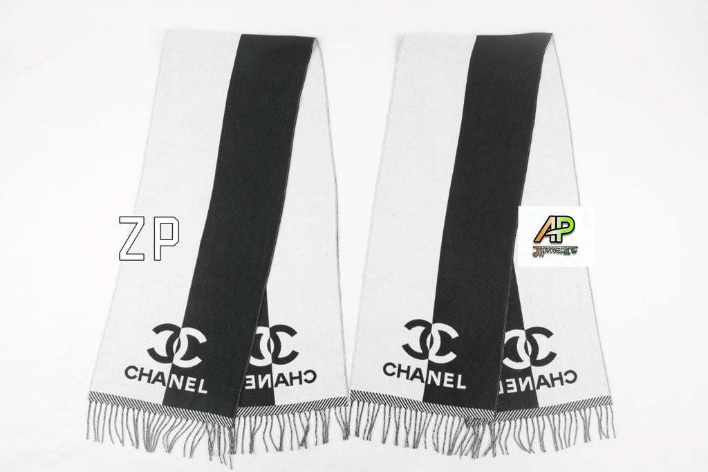 Chanel Black and White Scarf