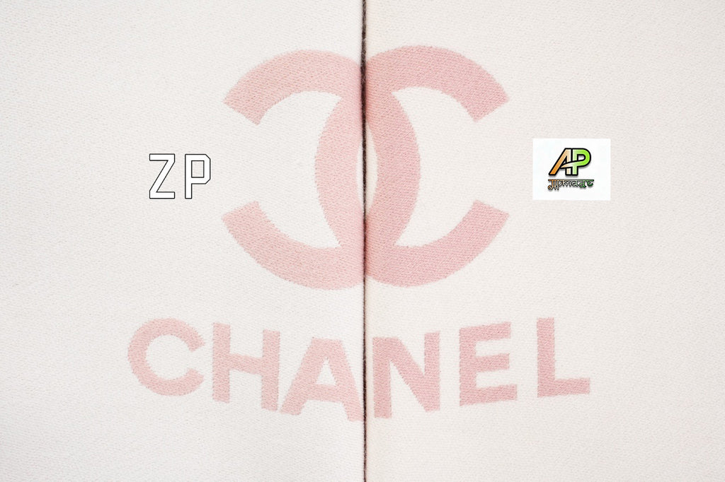 Chanel Pink and White Scarf