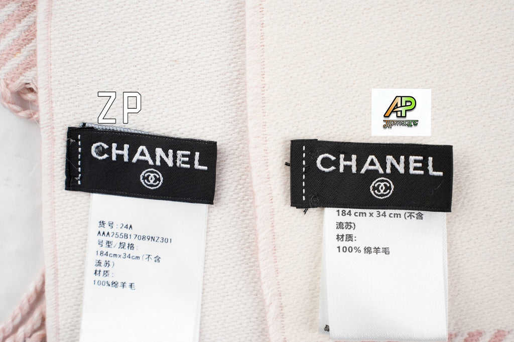 Chanel Pink and White Scarf