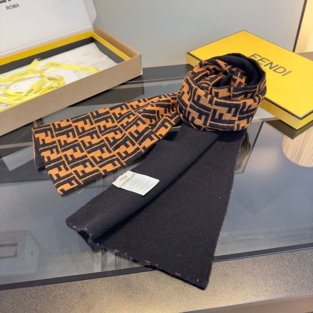 Fendi Cashmere and Wool Long Scarf