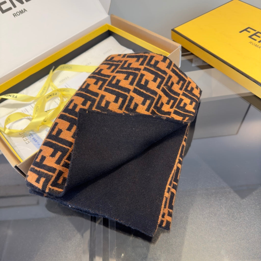 Fendi Cashmere and Wool Long Scarf