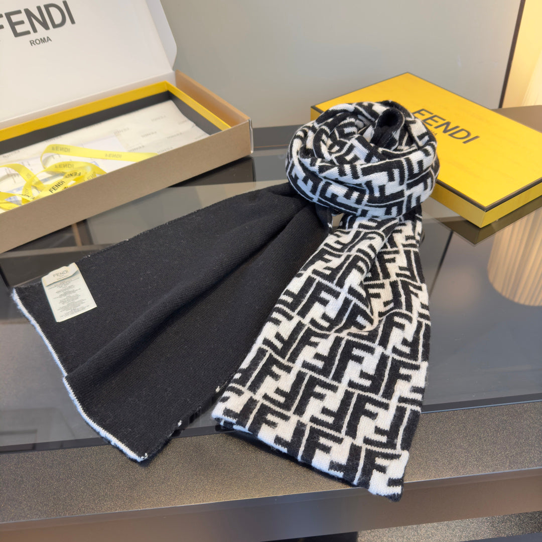 Fendi Cashmere and Wool Long Scarf
