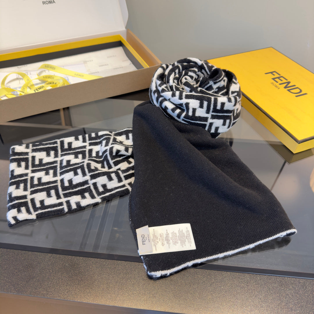 Fendi Cashmere and Wool Long Scarf