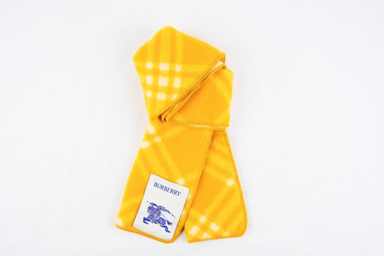Burberry Autumn Pear Yellow War Horse Label Scarf