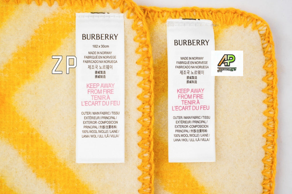 Burberry Autumn Pear Yellow War Horse Label Scarf
