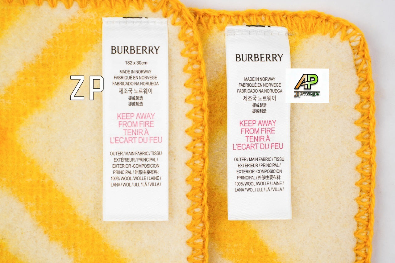 Burberry Autumn Pear Yellow War Horse Label Scarf