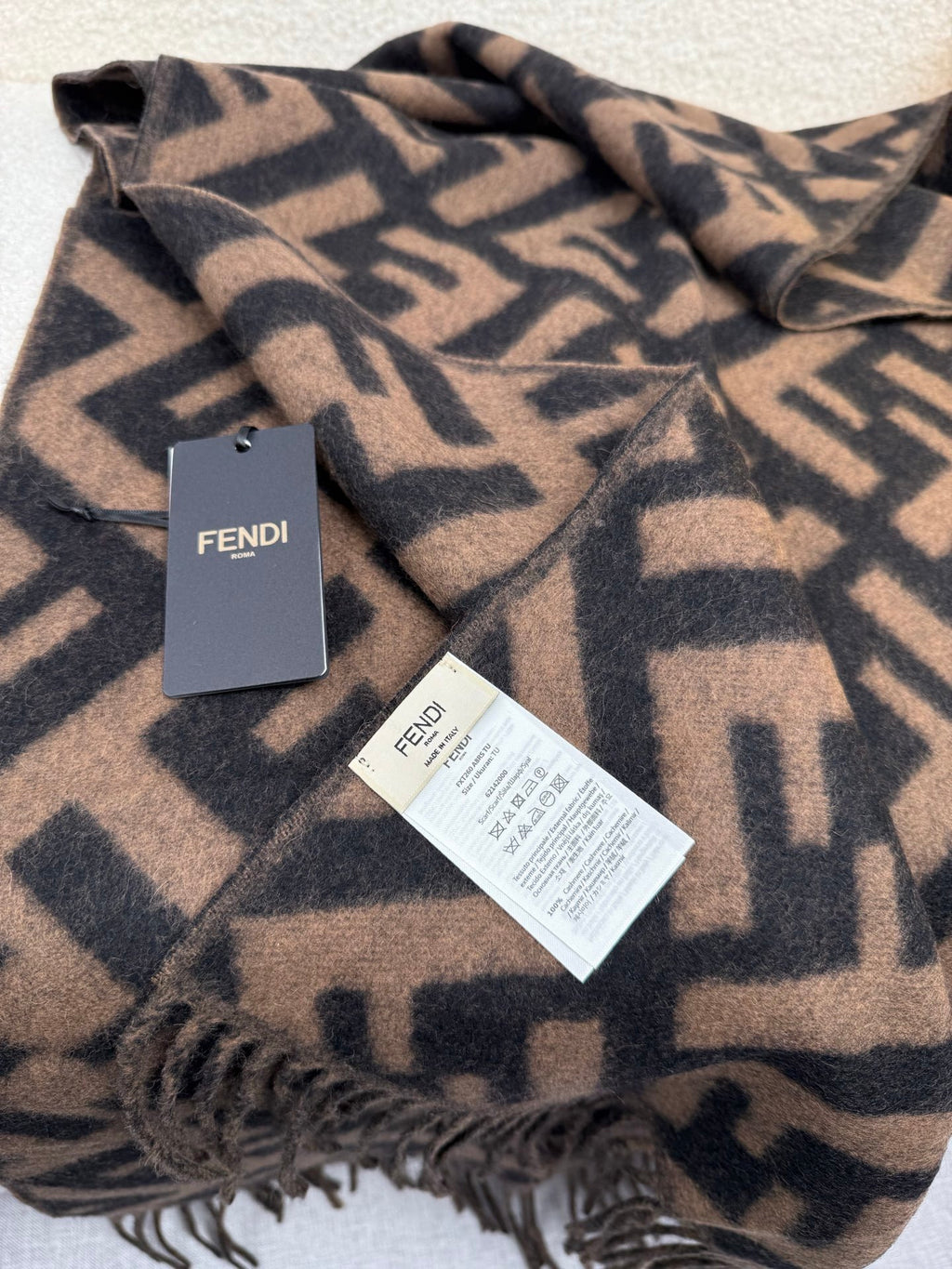 Fendi Classic Cashmere Shawl Long Scarf