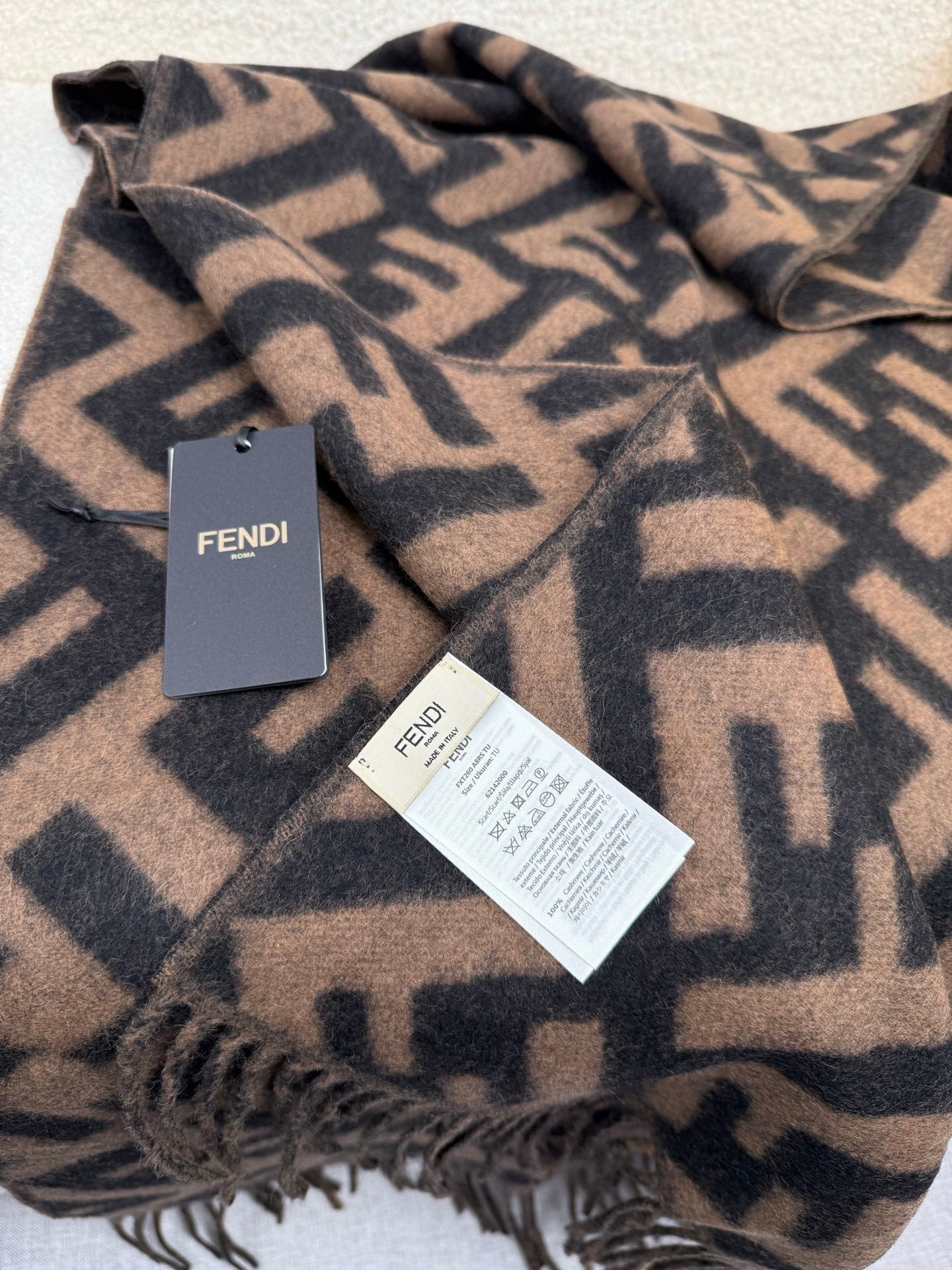 Fendi Classic Cashmere Shawl Long Scarf