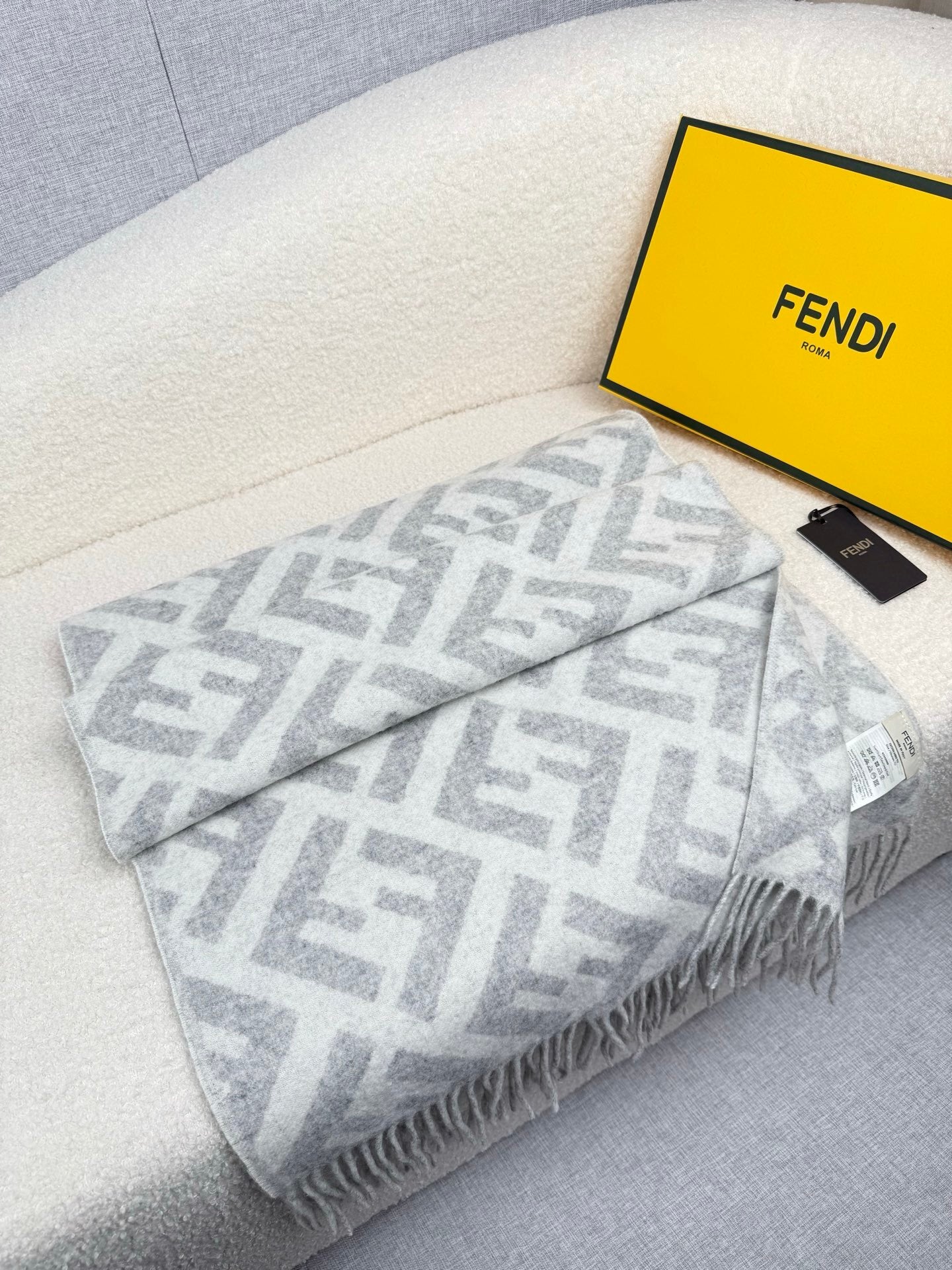 Fendi Classic Cashmere Shawl Long Scarf