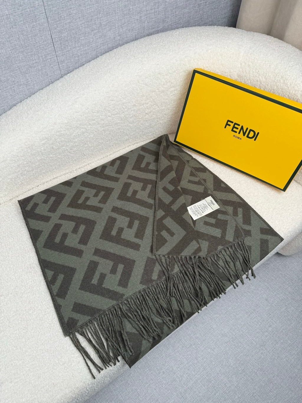 Fendi Classic Cashmere Shawl Long Scarf