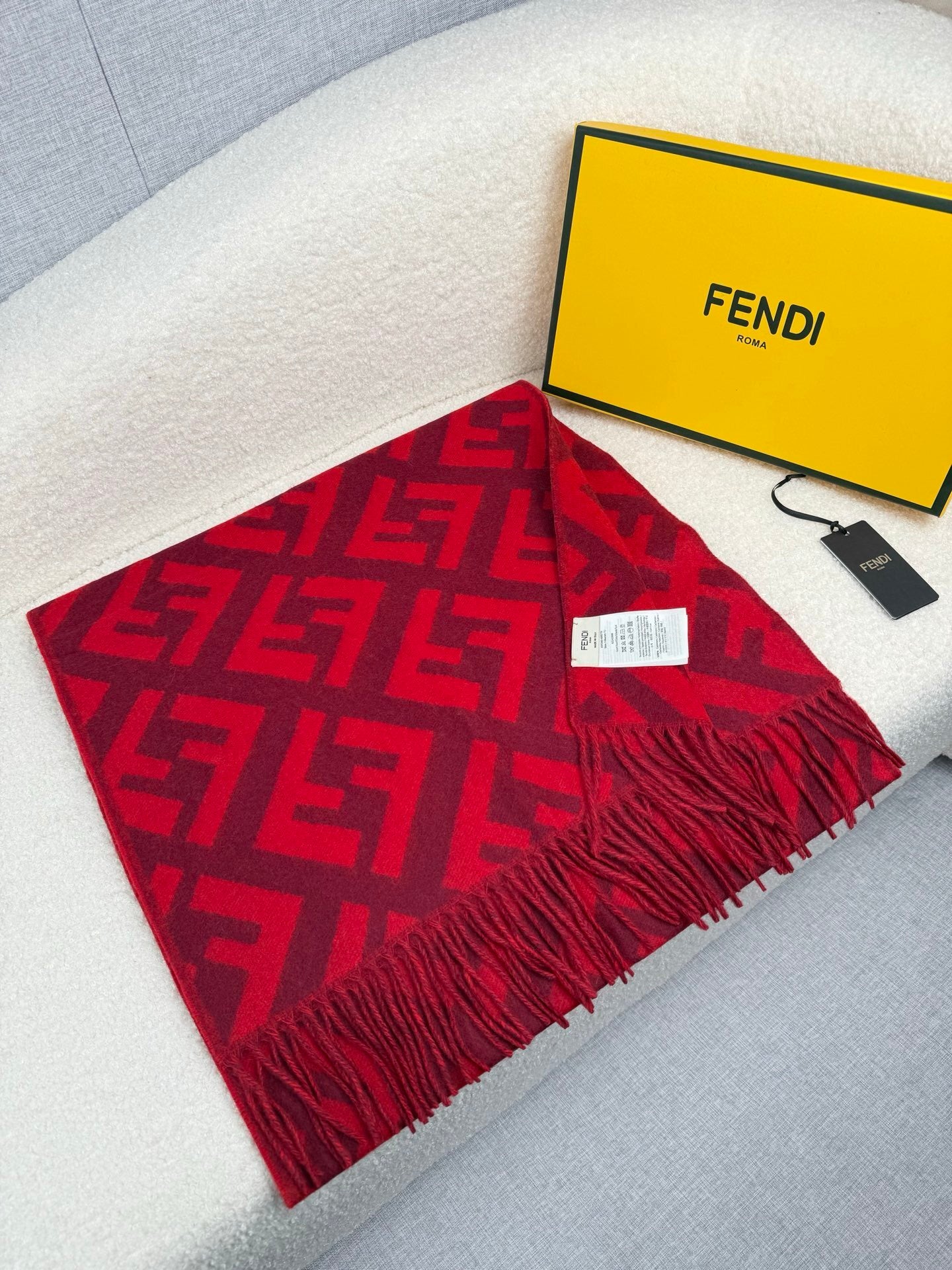 Fendi Classic Cashmere Shawl Long Scarf
