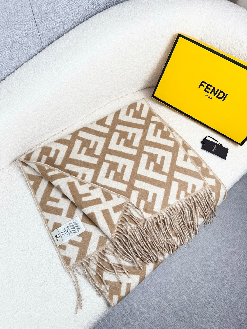Fendi Classic Cashmere Shawl Long Scarf
