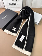 Chanel Small Chanel-Trimmed Knitted Long Scarf