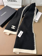 Chanel Small Chanel-Trimmed Knitted Long Scarf