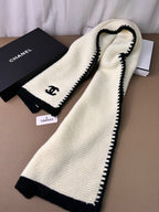 Chanel Small Chanel-Trimmed Knitted Long Scarf