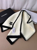 Chanel Small Chanel-Trimmed Knitted Long Scarf