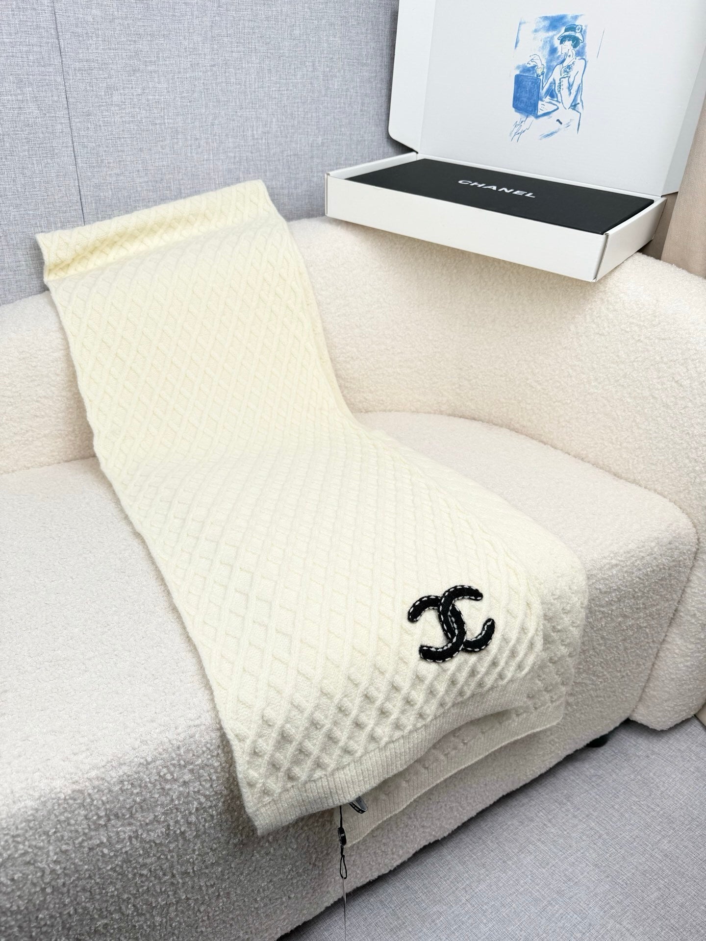 Chanel Knitted Long Scarf