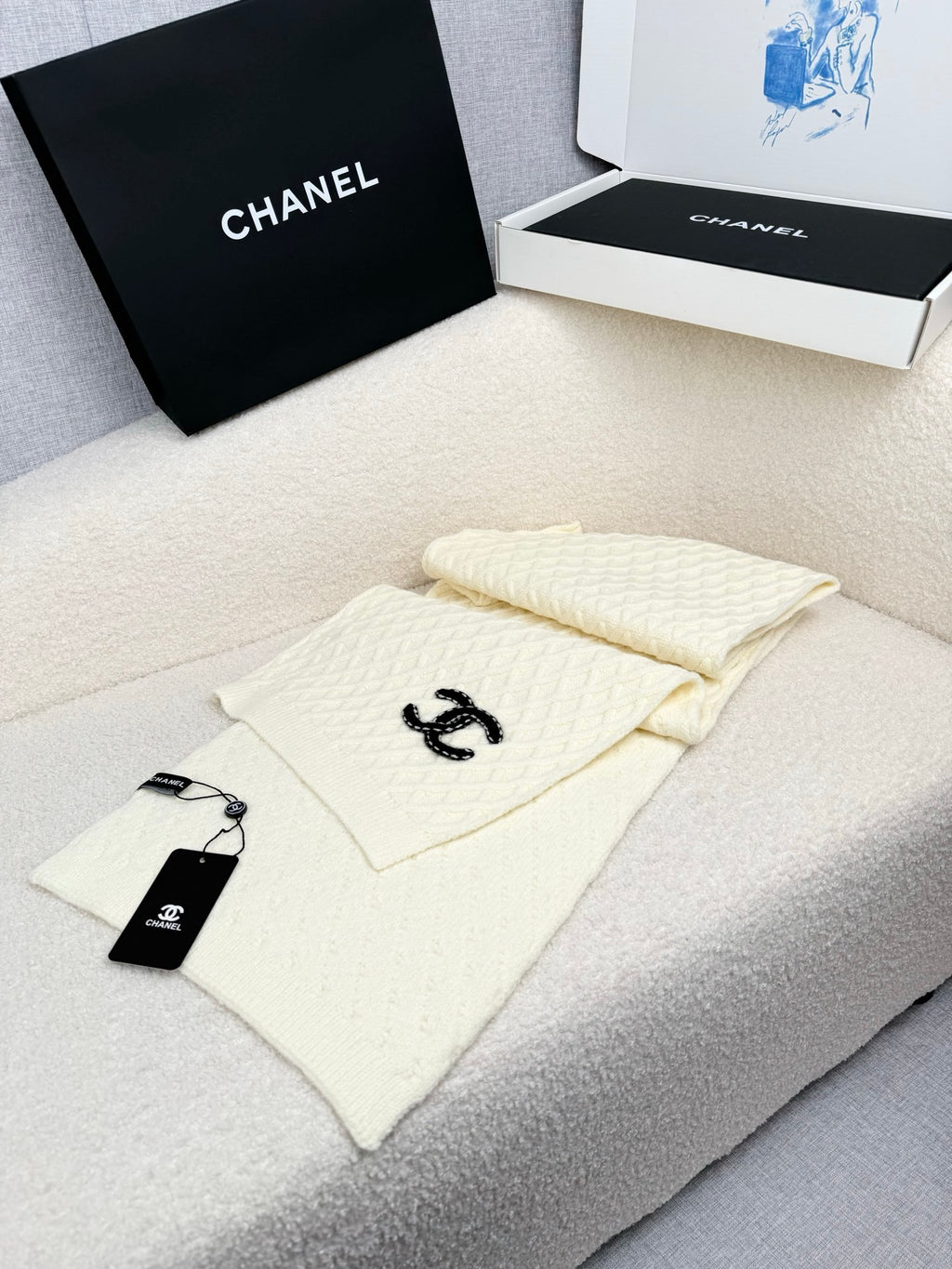 Chanel Knitted Long Scarf