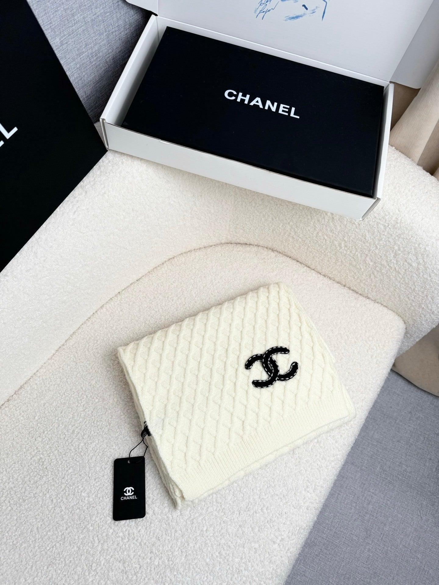 Chanel Knitted Long Scarf