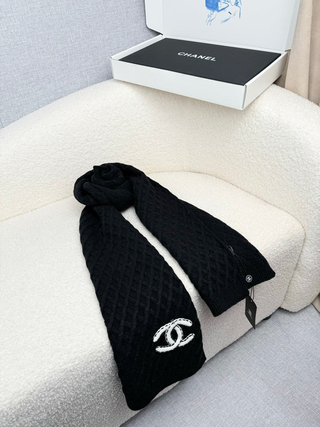 Chanel Knitted Long Scarf