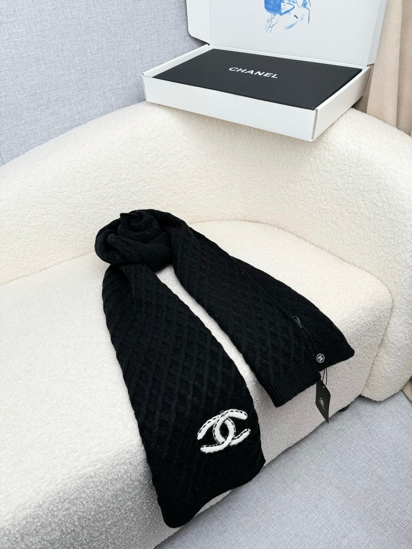 Chanel Knitted Long Scarf