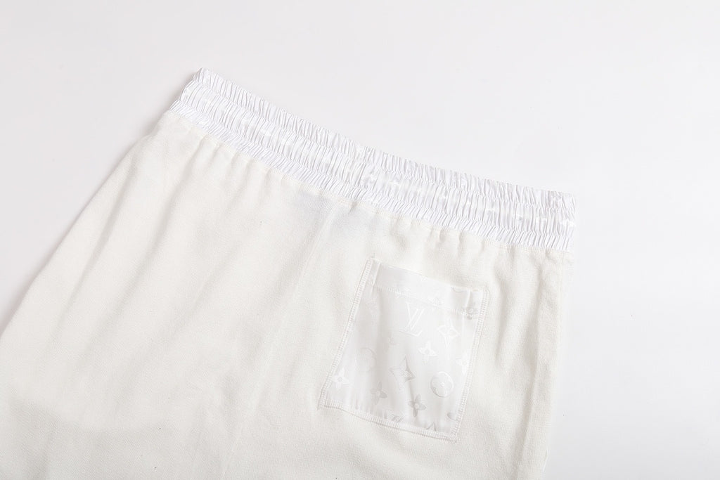 Louis Vuitton Solid Color Drawstring Nylon Embellished Shorts