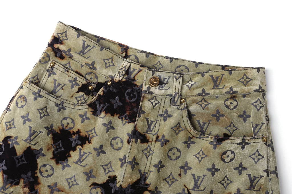 Louis Vuitton Faded Cloud Pattern Loose-Fitting Jeans