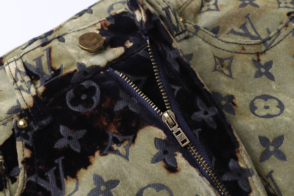 Louis Vuitton Faded Cloud Pattern Loose-Fitting Jeans
