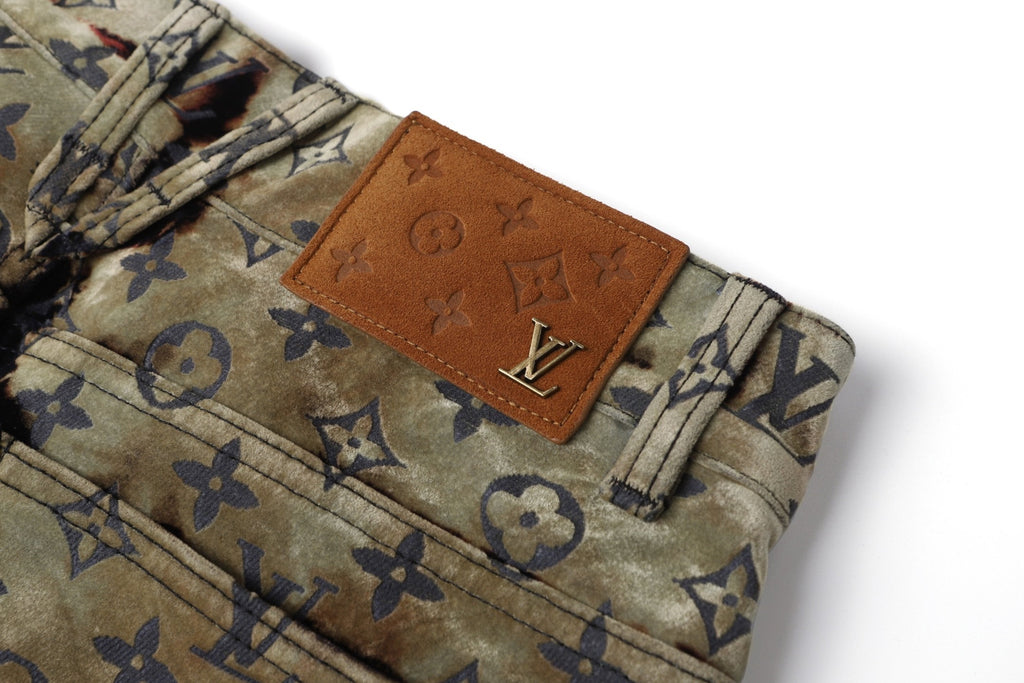 Louis Vuitton Faded Cloud Pattern Loose-Fitting Jeans