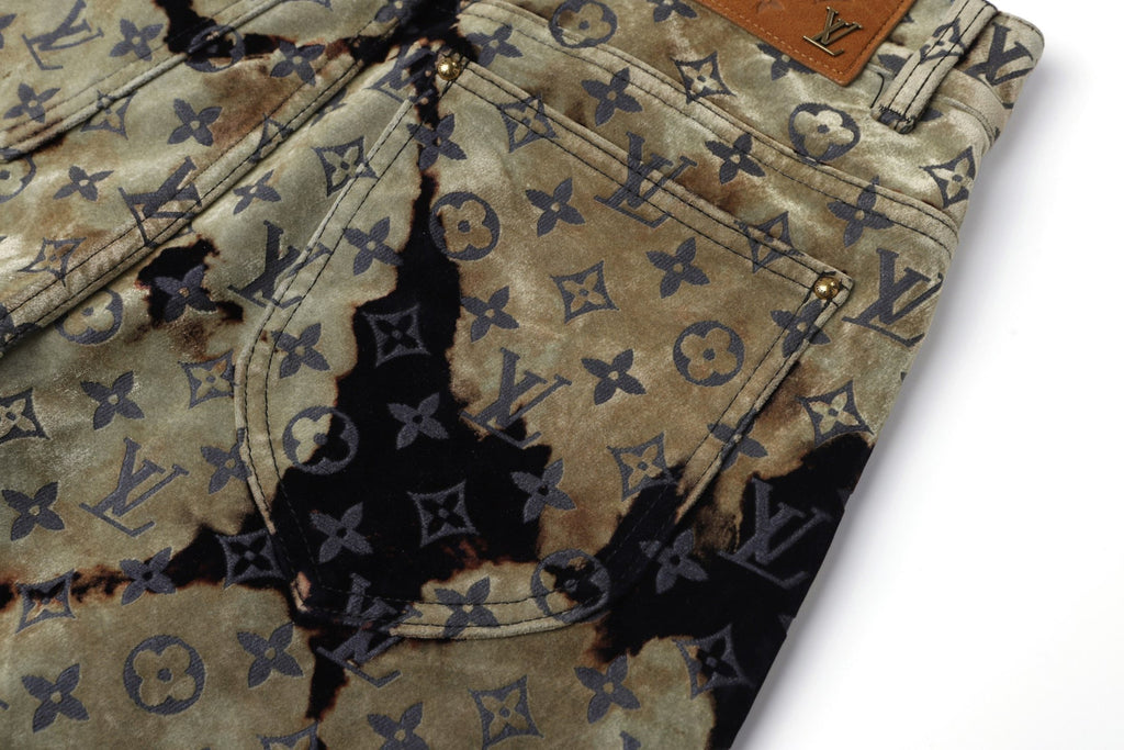 Louis Vuitton Faded Cloud Pattern Loose-Fitting Jeans