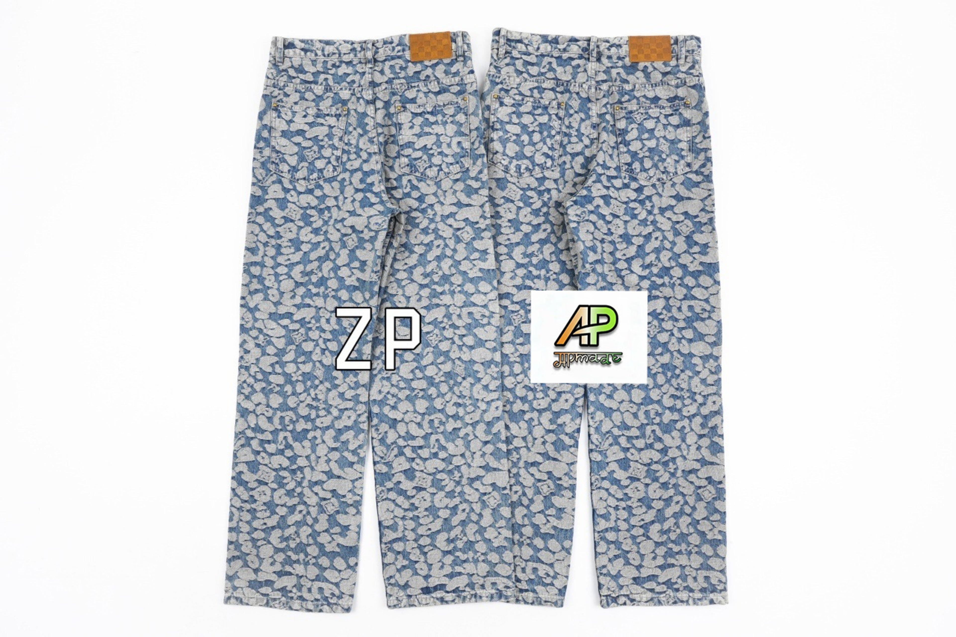 Louis Vuitton Monogram Pixelated Leopard Print Jeans