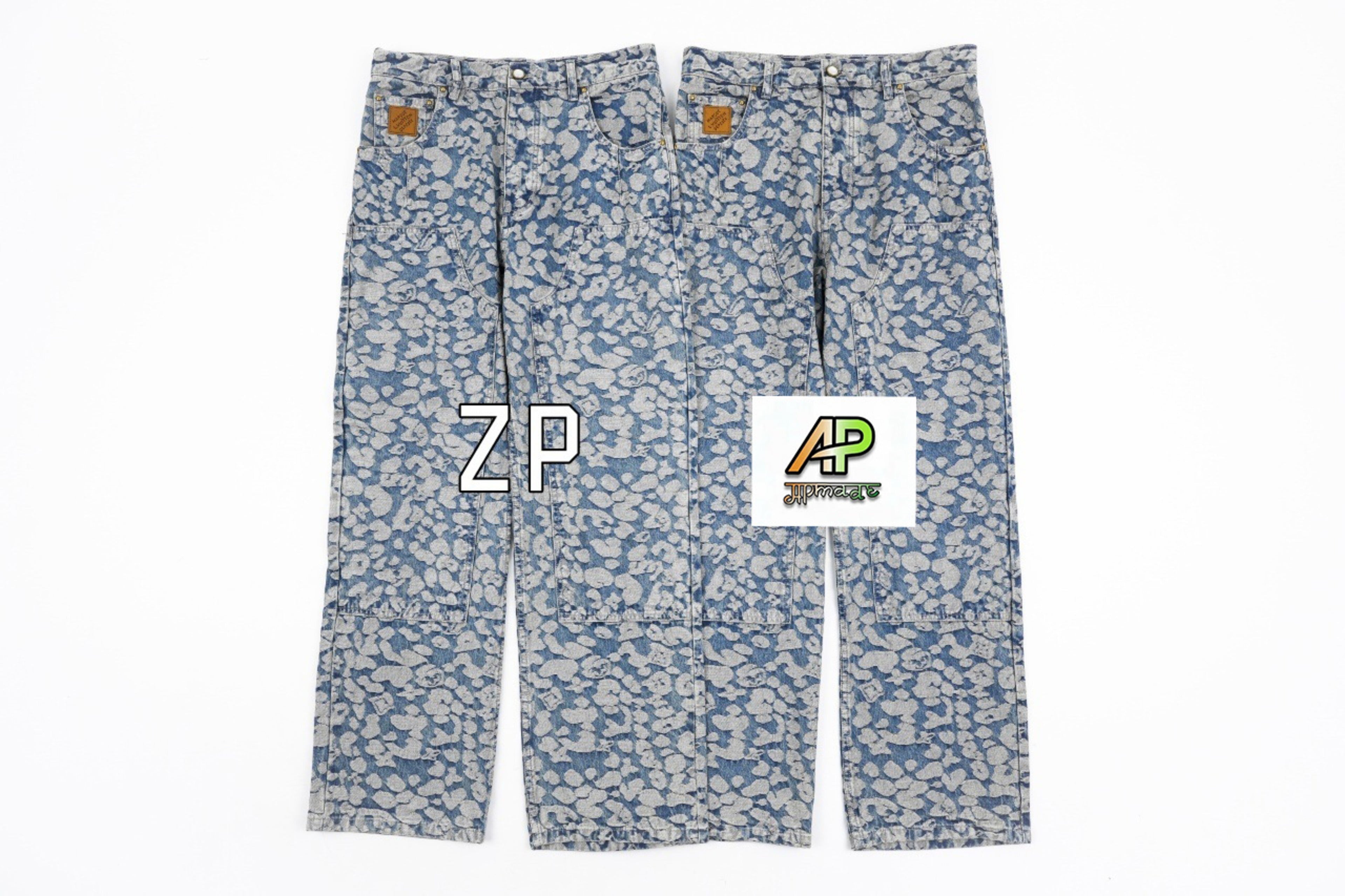 Louis Vuitton Monogram Pixelated Leopard Print Jeans