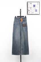 Louis Vuitton Labeled High-Waisted Straight Leg Jeans