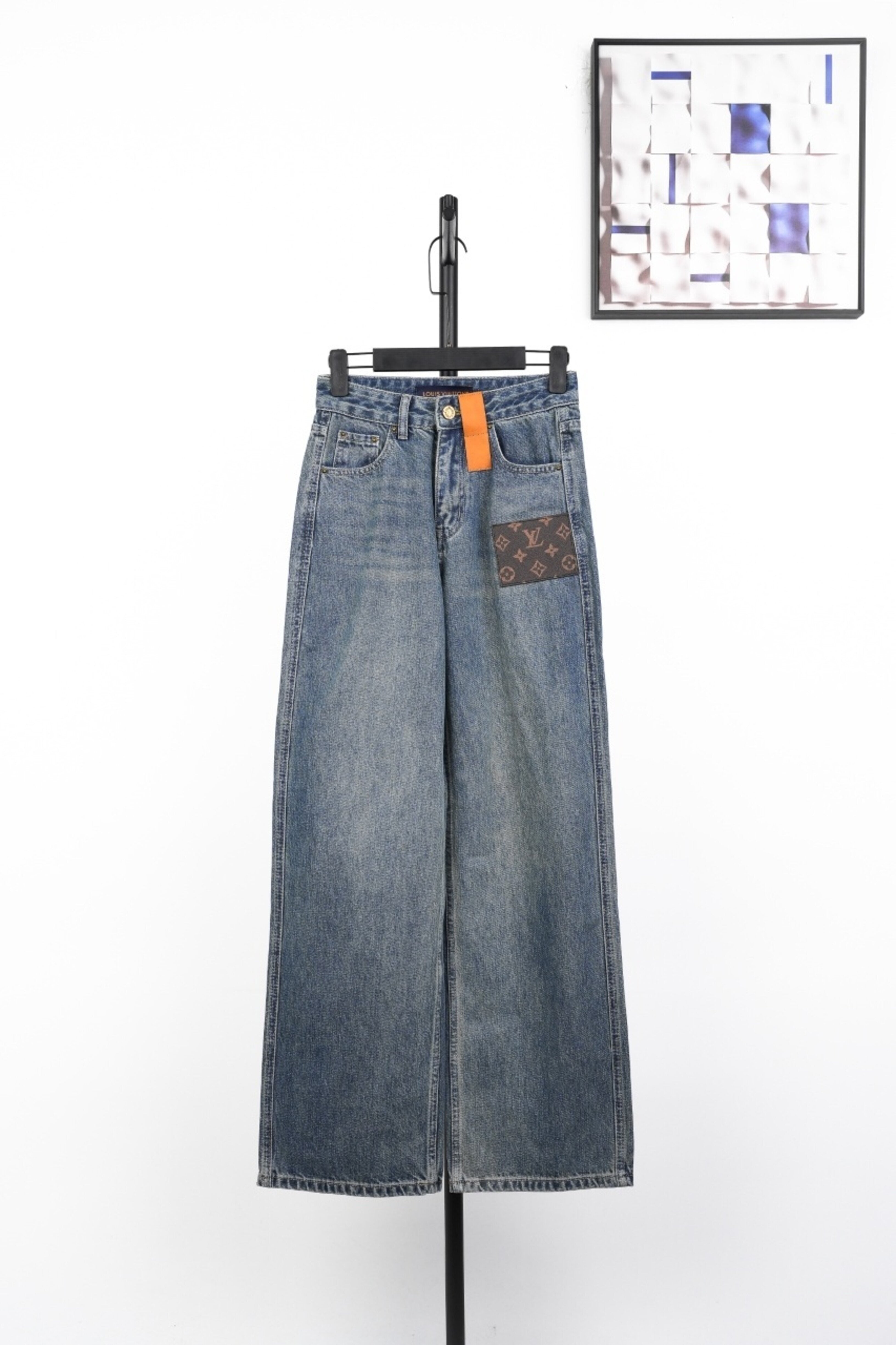 Louis Vuitton Labeled High-Waisted Straight Leg Jeans