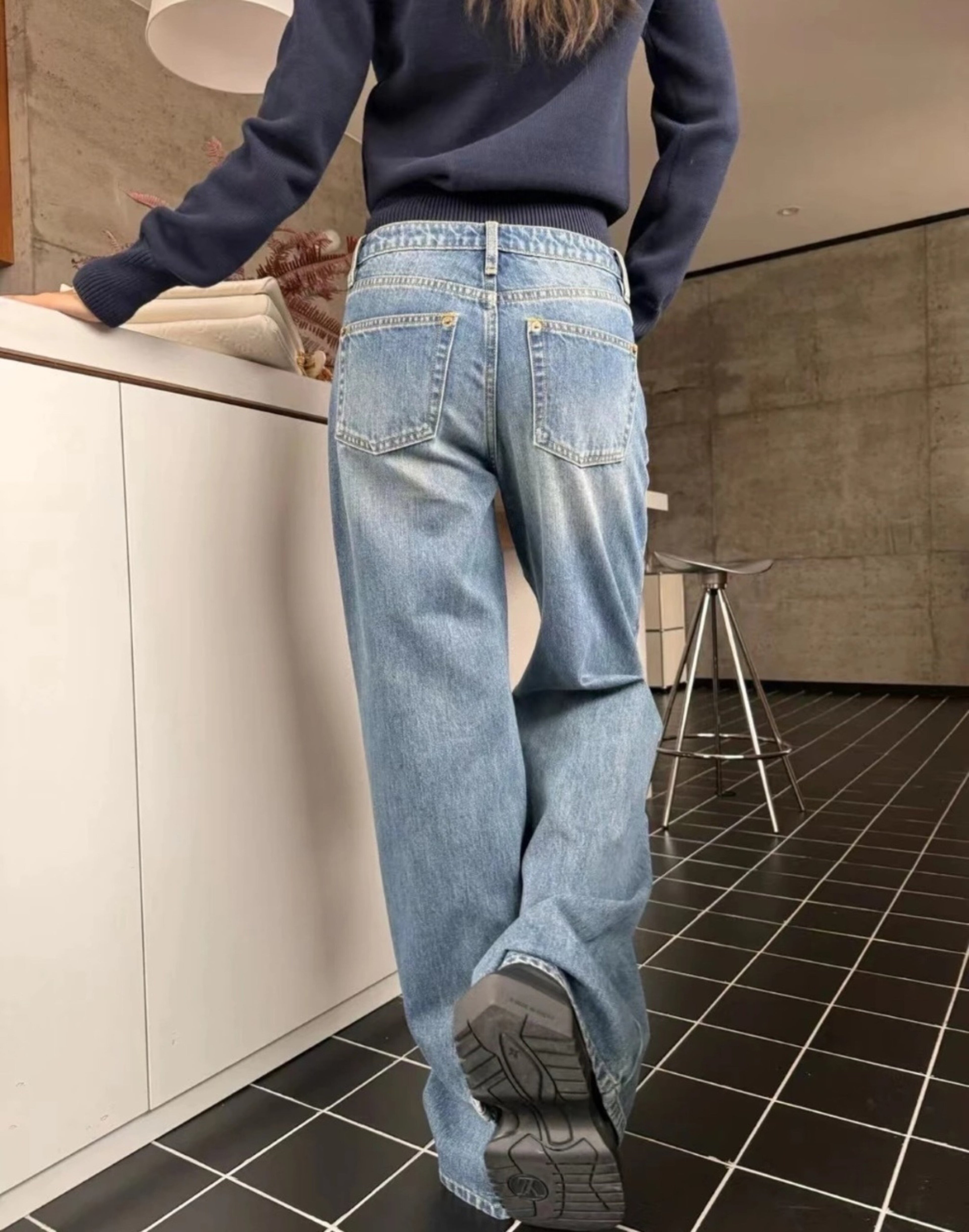 Louis Vuitton Labeled High-Waisted Straight Leg Jeans