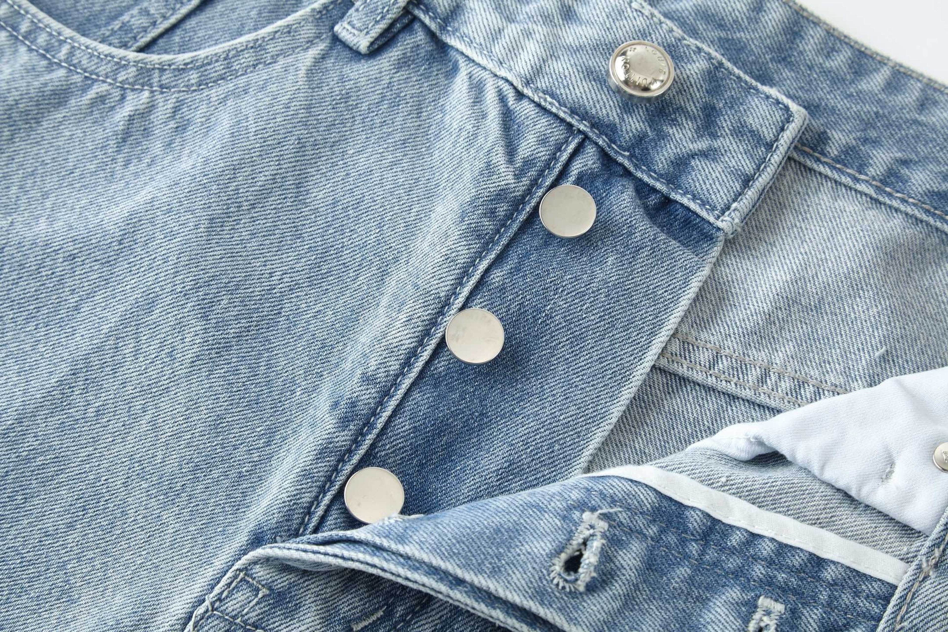 Louis Vuitton L Washed Distressed Denim Trousers