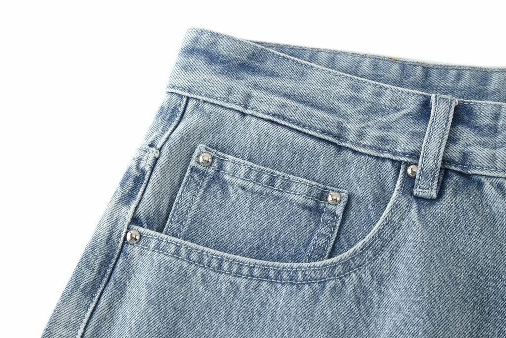Louis Vuitton L Washed Distressed Denim Trousers