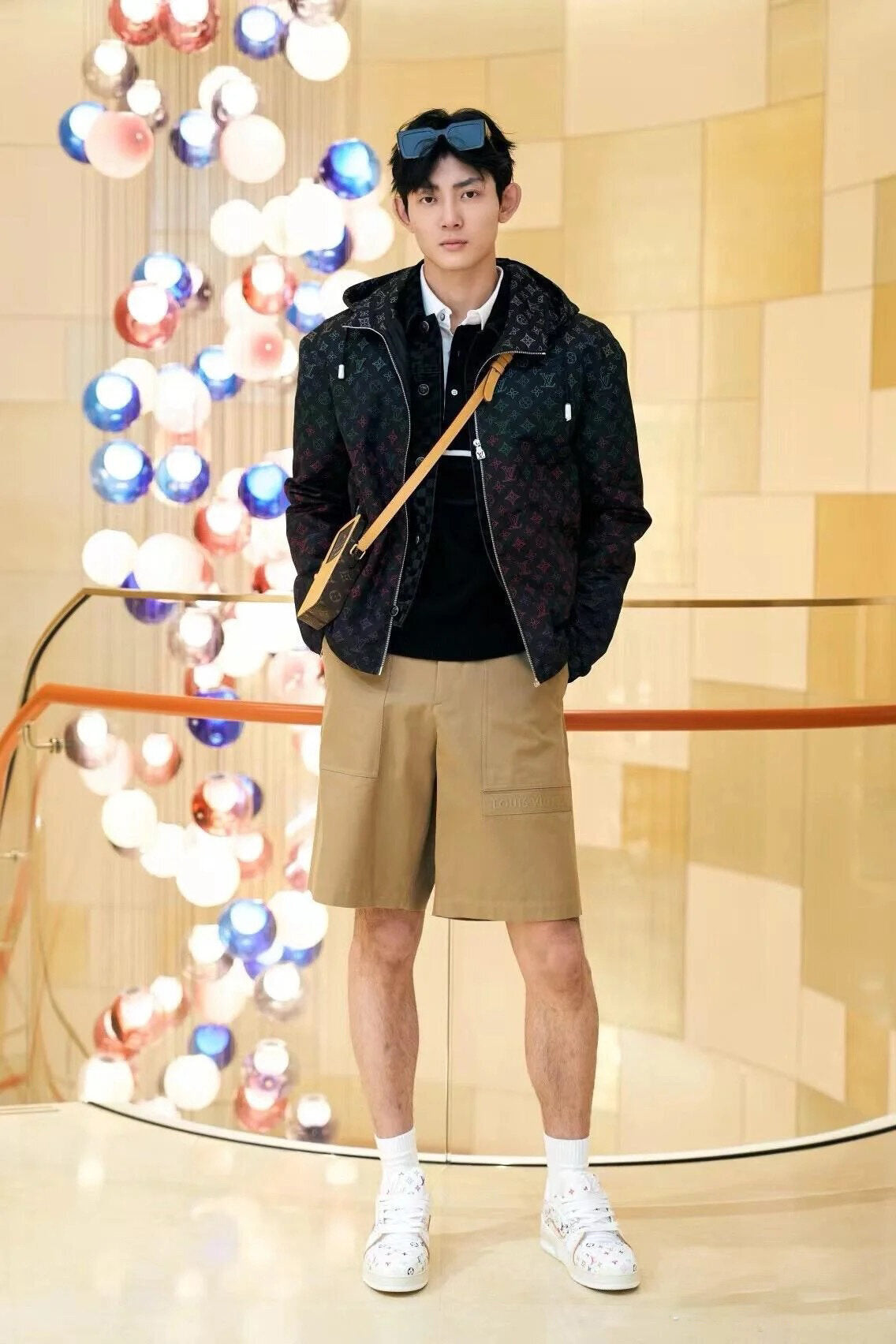 Louis Vuitton Logo Patch Cotton Casual Shorts