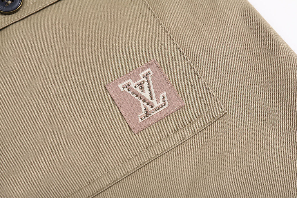 Louis Vuitton Logo Patch Cotton Casual Shorts