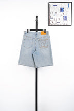 Louis Vuitton Pocket Exposed Stitching Monogram Denim Shorts