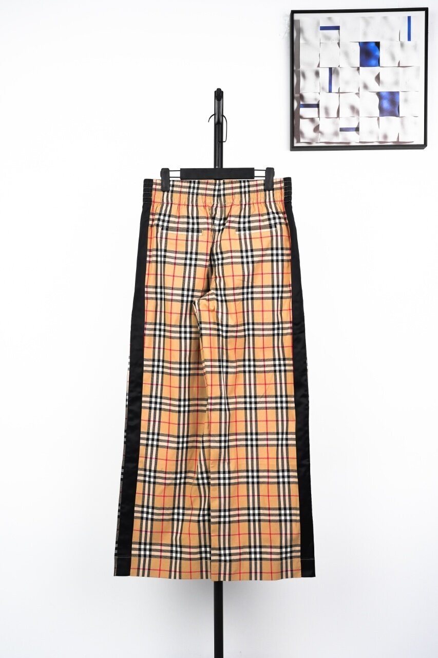 Burberry BBR Check Black Stripe Stretch Cotton Trousers