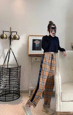 Burberry BBR Check Black Stripe Stretch Cotton Trousers