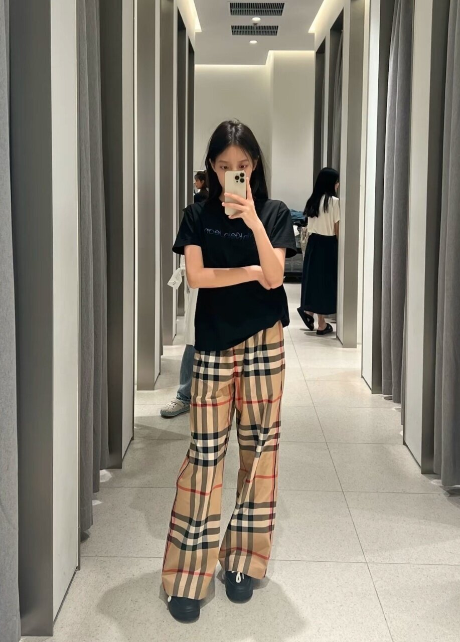 Burberry Check Cotton Trousers