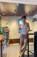 Burberry Check Cotton Trousers