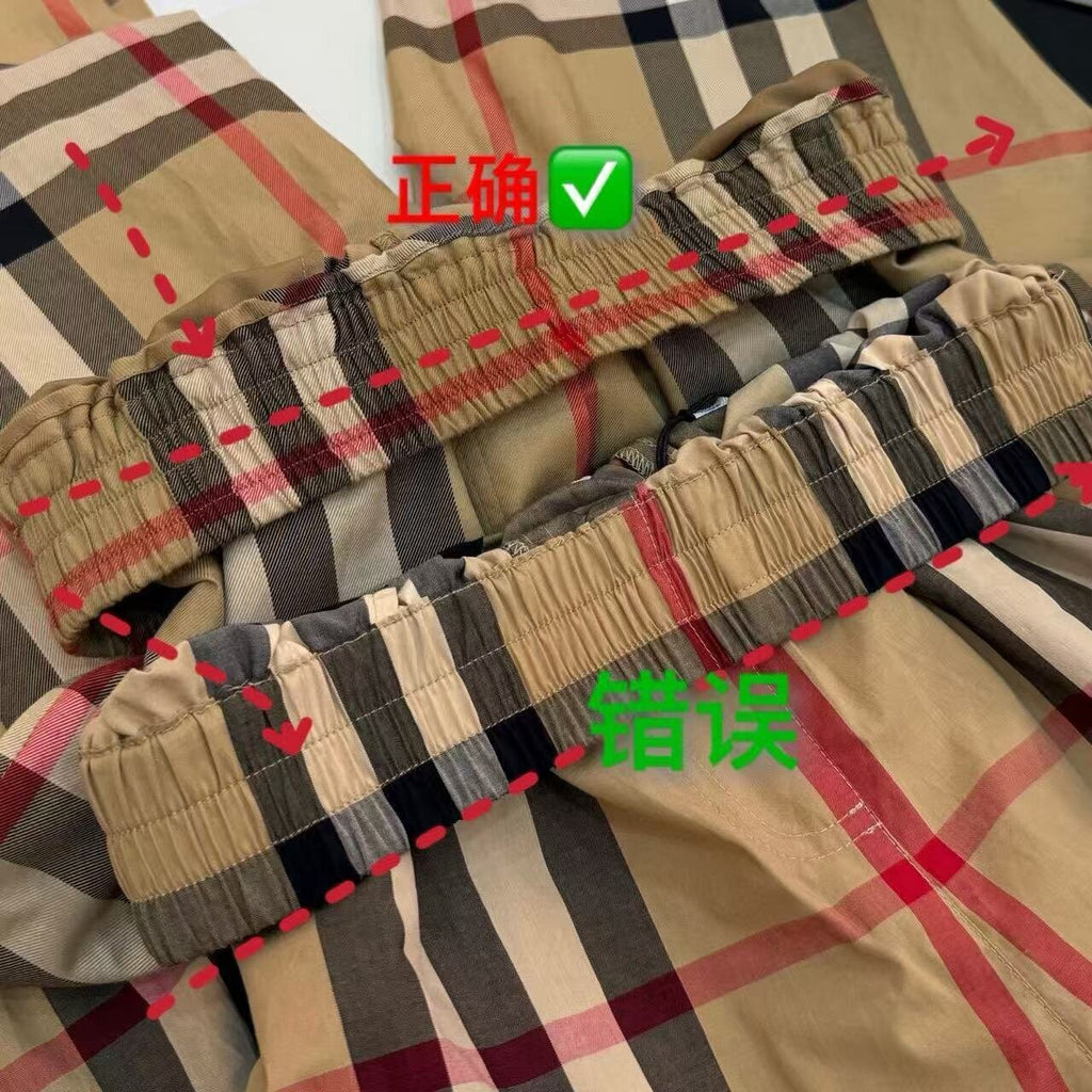 Burberry Check Cotton Trousers